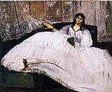 Edouard Manet Famous Paintings - Baudelaire's Mistress, Reclining